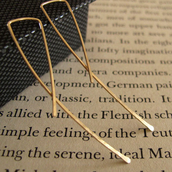 2 inch Long Gold Earrings - Modern Earrings