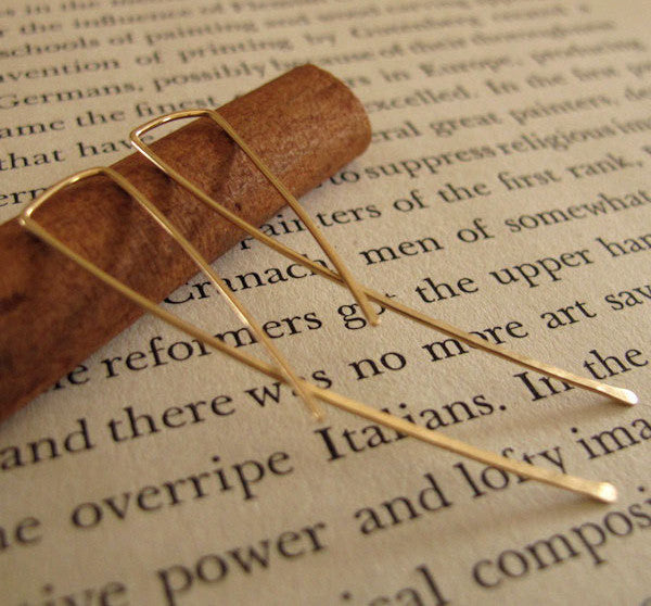 2 inch Long Gold Earrings - Modern Earrings