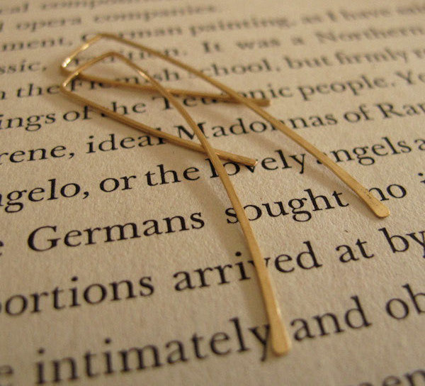 2 inch Long Gold Earrings - Modern Earrings