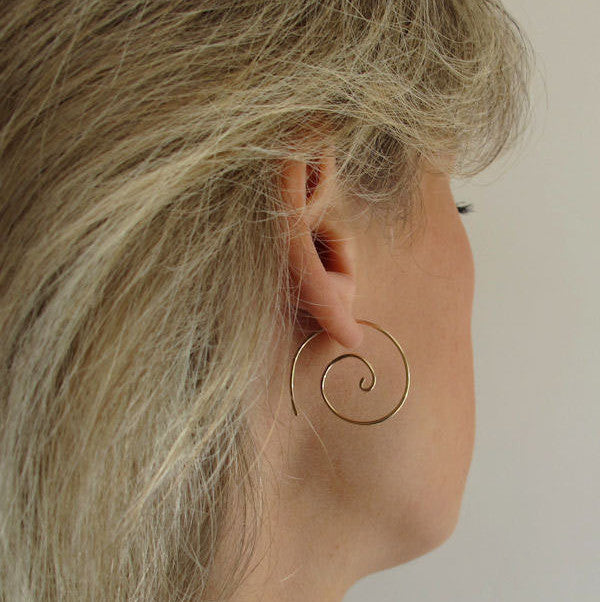 Spiral Yellow Gold Earrings
