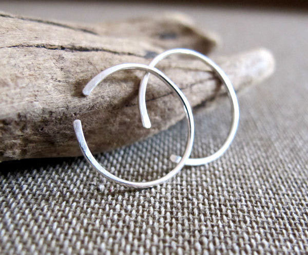 open hoop earrings in sterling silver 1 inch