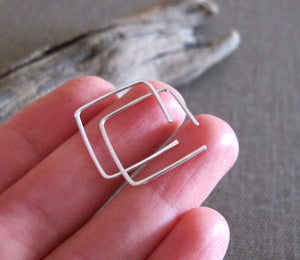 Sterling Silver Square Earrings