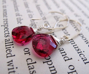 Ruby Crystal Dangle Earrings
