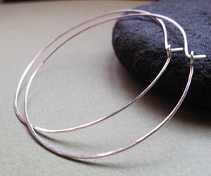 Modern Sterling Silver Hoop Earrings