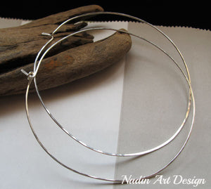 Modern Sterling Silver Hoop Earrings