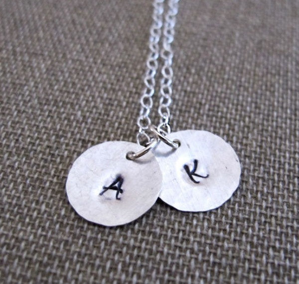 Initial Charms Sterling Silver Necklace 14K Gold Filled