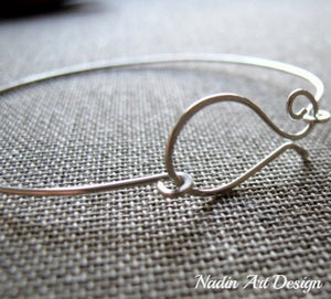 Delicate thin silver bracelet