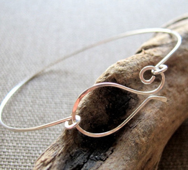 Delicate thin silver bracelet