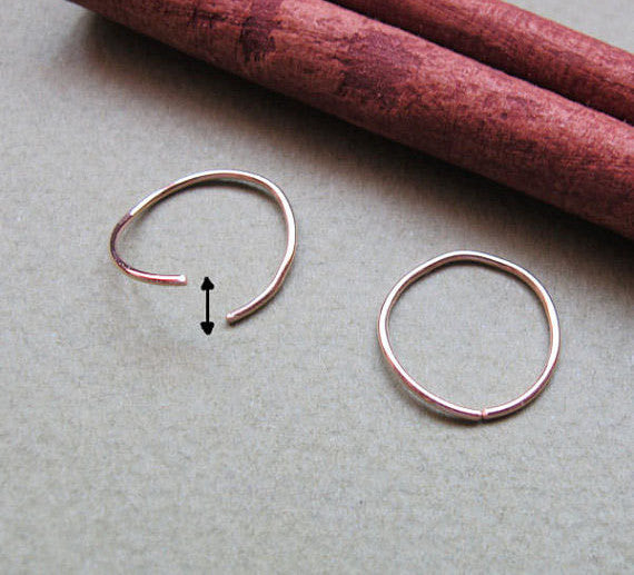 Cartilage Gold Filled Hoop Earrings - Helix / Tragus / Nose ring Close to ear hoops