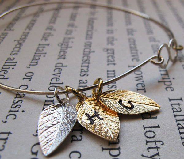 Three Leaf Charms Sterling Silver Bracelet