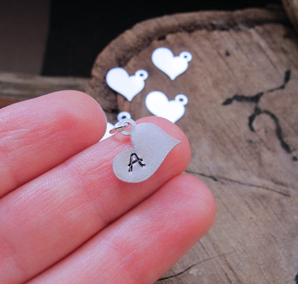 Heart Initial Charm - Personalized Pendant