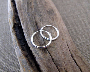 Mens Hoop Earrings - Sterling Silver Mens Earrings