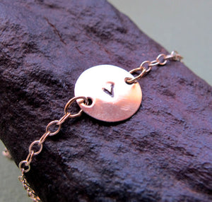 Custom Initial Disc Charm Bracelet