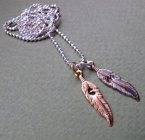 Personalized Feathers Charm Necklace