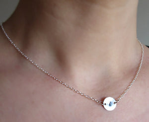 Small Initial Letter Charm Necklace