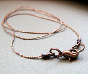 Copper Snake Thin Chain Necklace