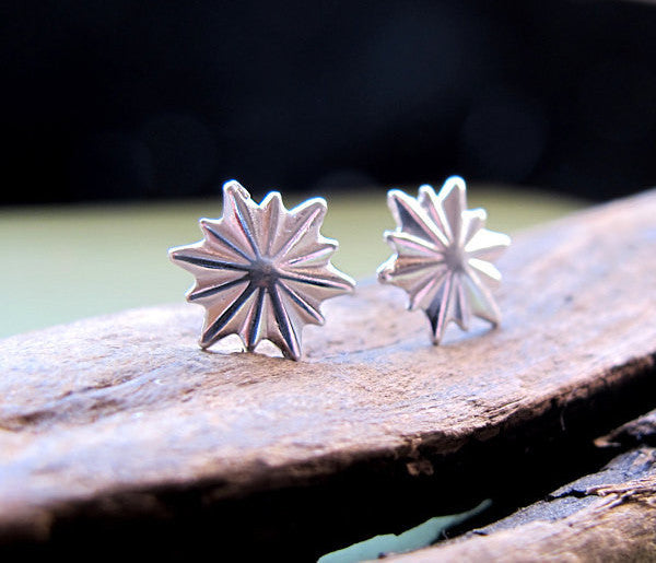 Sterling Silver Snowflake Stud Earrings Christmas gift for her