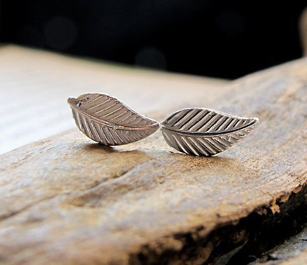 Sterling silver on sale leaf earrings