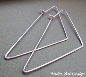 Triangle big silver hoops