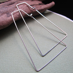 Trapeze Sterling Silver Hoop Earrings