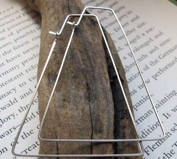 Trapeze Sterling Silver Hoop Earrings