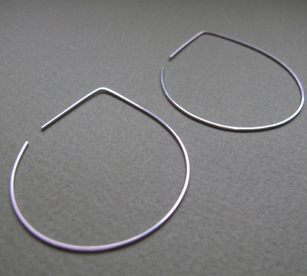 Sterling Silver Lotus Petal Hoop Earrings
