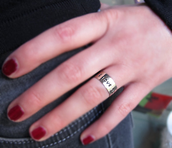 Engraved Band Ring - Custom Silver rings