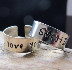 Engraved Band Ring - Custom Silver rings