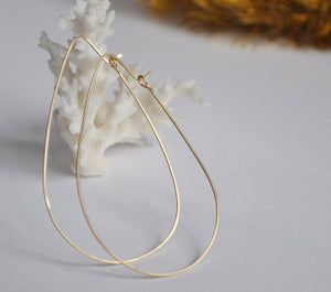 Teardrop Gold Hoop Earrings