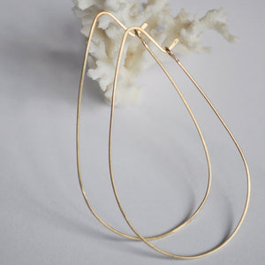 Teardrop Gold Hoop Earrings