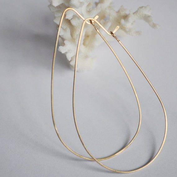 Teardrop Gold Hoop Earrings