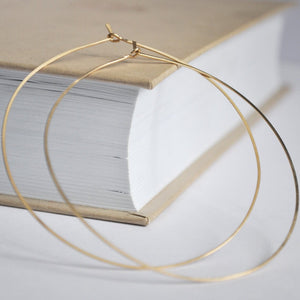 Lightweight Gold Hoops - Hoop earrings 2 inch