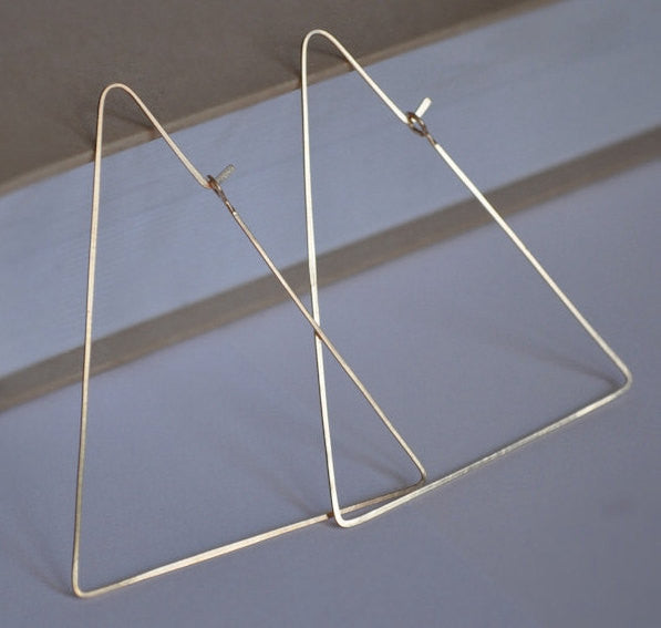 Geometric Hoop Earrings - Triangle Hoops