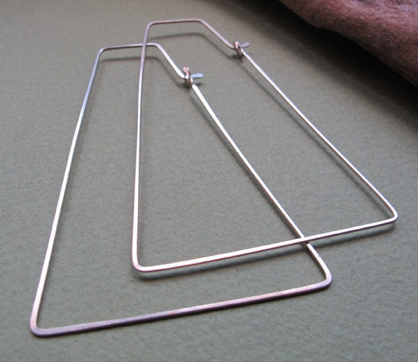 Trapeze Sterling Silver Hoop Earrings