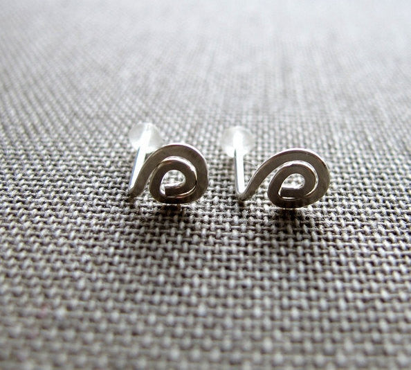 Mini Swirl Sterling Silver Earrings