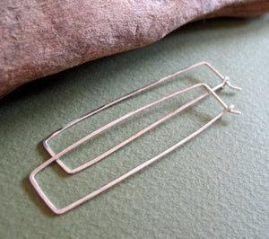 Geometric Rectangle Hoop Earrings