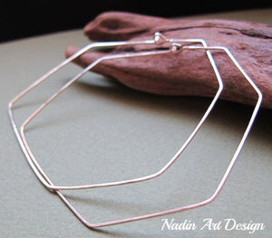 Sterling Silver Freeform Angular Hoop Earrings