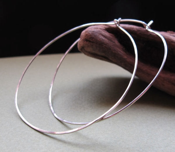 Modern Sterling Silver Hoop Earrings