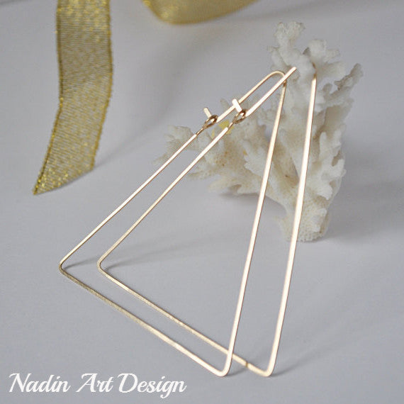 Large triangle hotsell hoop earrings
