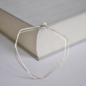 Diamond Geometric Hoops - Sterling Silver Jewelry