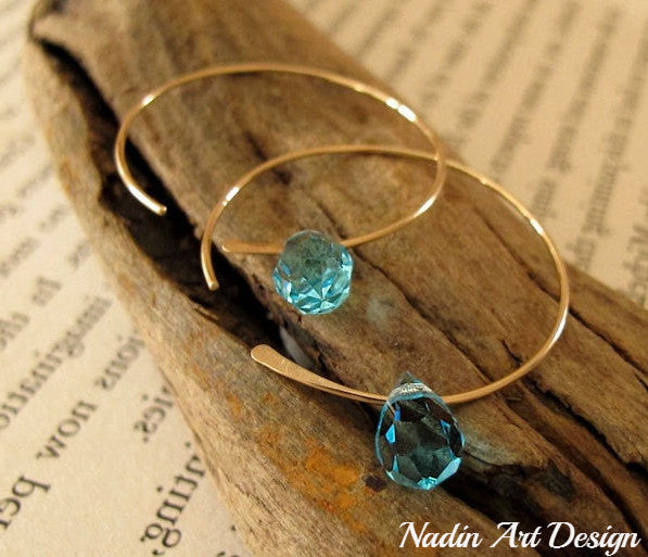Crystal Gold Hoop Earrings