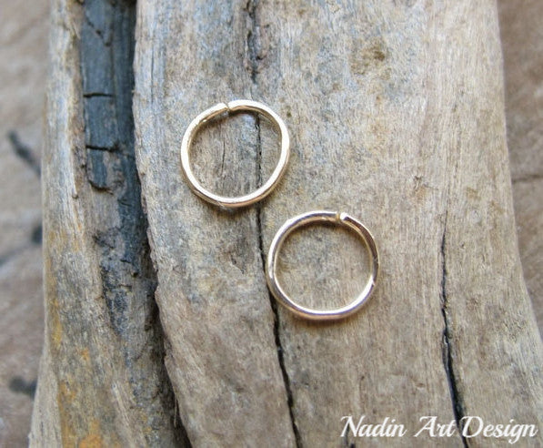 Small catchless endless hoop earrings