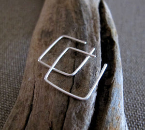 Sterling Silver Square Earrings