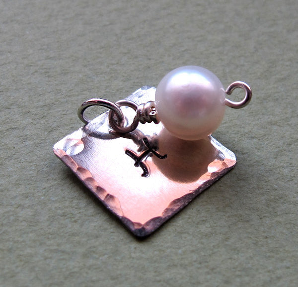 Custom Initial Square Pendant