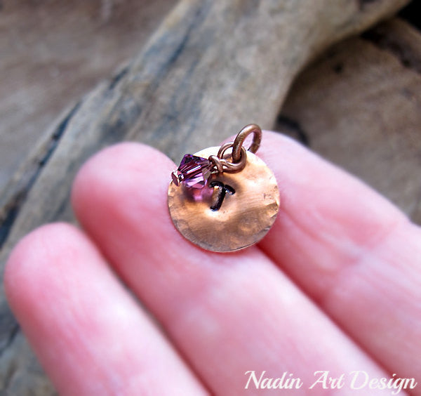 Swarovski crystal birthstone charm