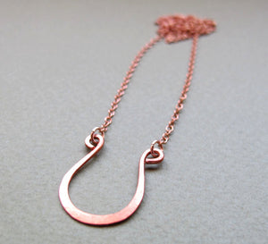 Lucky Horseshoe Copper Pendant Necklace