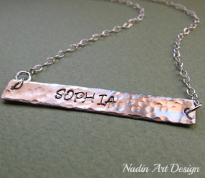 Name pendant silver necklace