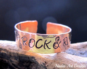 Name wide copper ring