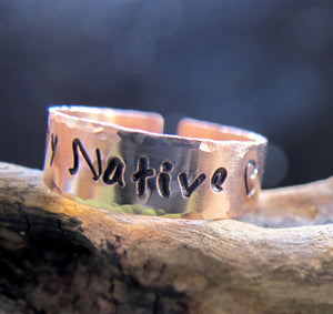 Copper Custom Ring - Wide Hammered Ring