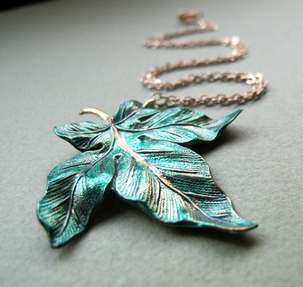 Small Fallen Copper Maple Leaf Necklace | REAL Maple Leaf Pendant |  Electroformed Nature Jewelry | Leaf jewelry, Nature jewelry, Leaf pendant